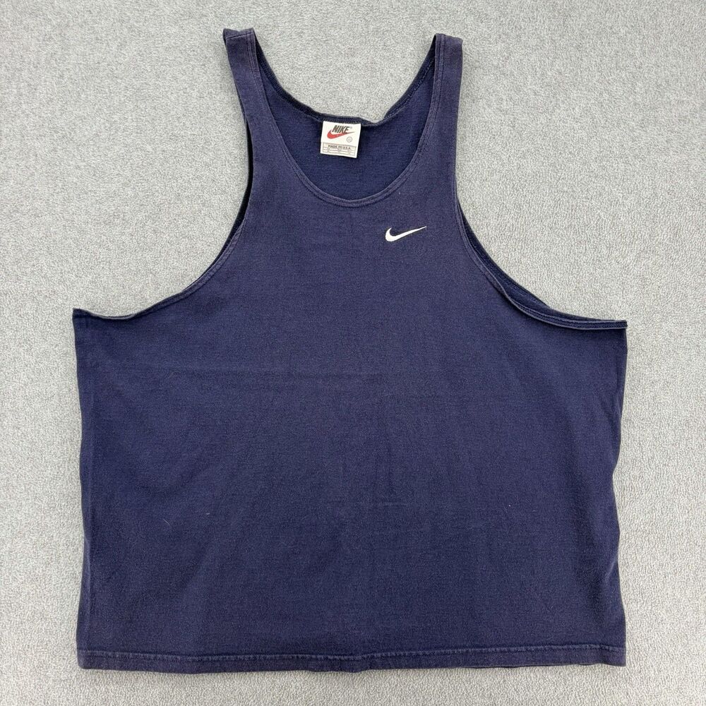 Vintage 90s Nike Muscle Tank Top Men's (XXL) Swoosh Athletic Bodybuilding USA
